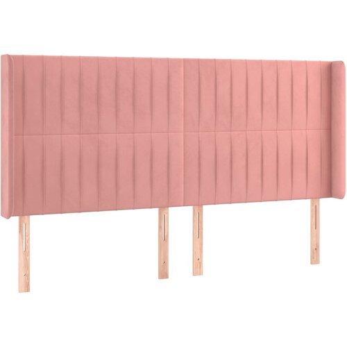 Maison Chic posteljno vzglavje - vzglavna omarica - nočna omarica z u&amp;scaron;esi roza 163x16x118/128 cm žamet, (21707588) Slike