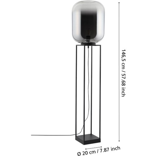 Eglo 39989 - Stojeća lampa BULCIAGO 1xE27/40W/230V zadimljena Slike