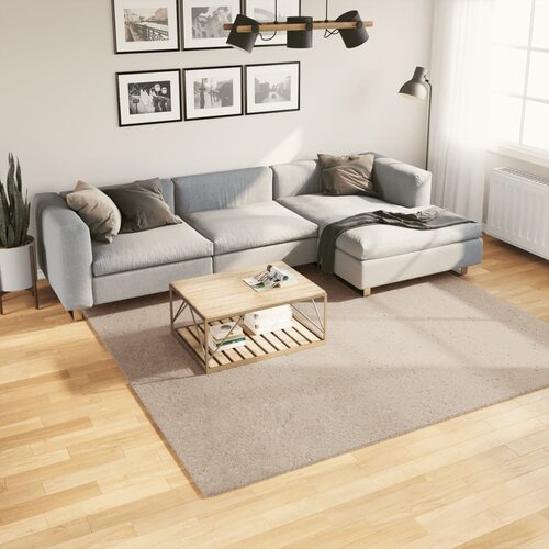 vidaXL Preproga s kratkimi vlakni mehka pralna peščena 240x240cm Cene