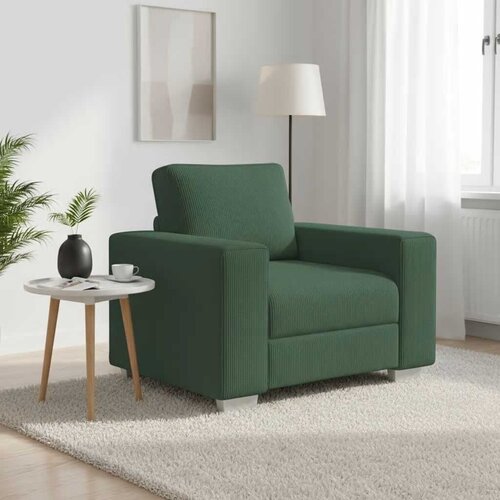 SOFA fotelja tamnozelena 100x77x82 cm korduro tkanina - Tamnozelena 1 100 cm Slike