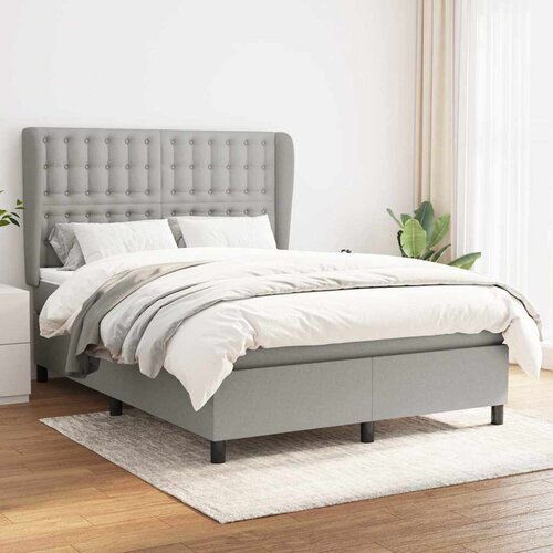  Krevet s oprugama i madracem svjetlosivi 140x190 cm od tkanine Cijene