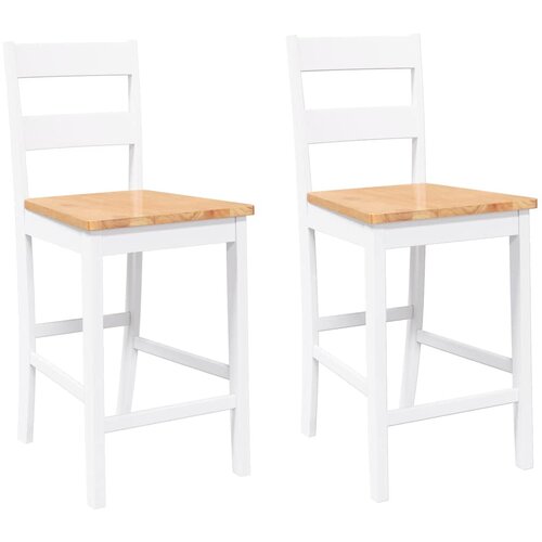 vidaXL bar stools 2 kosa bele masivne lesene gume Cene