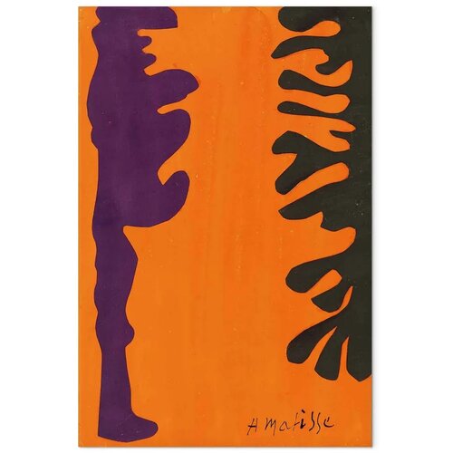  Slika - Henri Matisse &amp;ndash; Black and Violet Arabesques on Orange 80x120 Na talijanskom platnu Slike