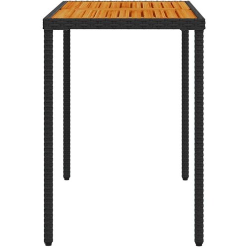 VidaXL vrtni stol s pločom od drva bagrema crni 115x54x74 cm poliratan Slike