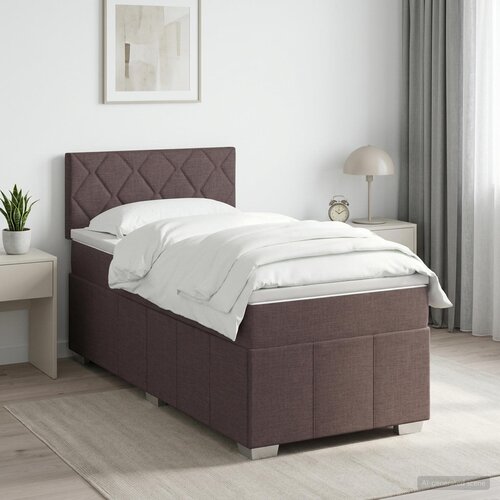  Boxspring krevet s madracem Tamno smeđa 90 x 200 cm Tkanina 90 x 200 x 100.5 cm Cene