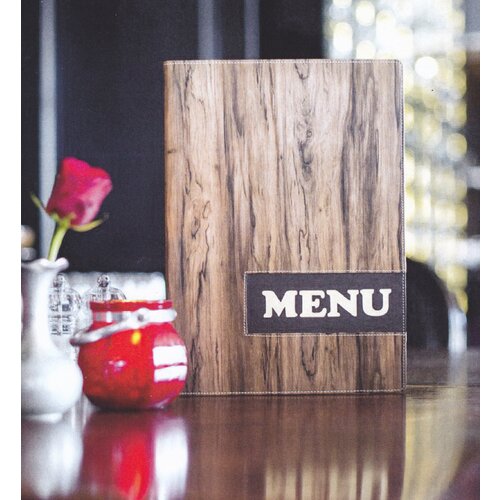 SECURIT Jedilna mapa DESIGN WOOD, DIN A4, rjava, (21651500) Slike