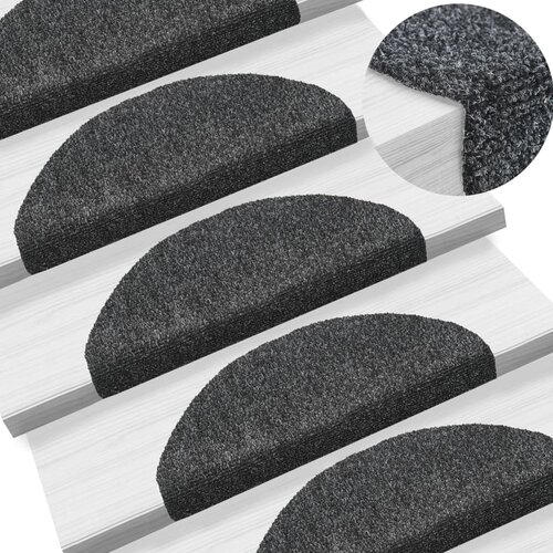 vidaXL Samolepilne preproge za stopnice 10 kosov temno sive 65x21x4 cm Cene
