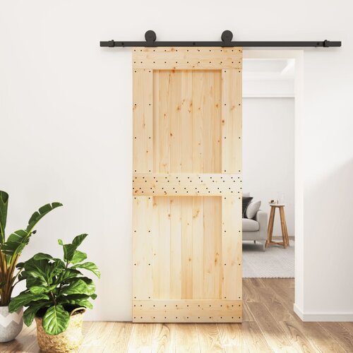vidaXL Klizna vrata s priborom za montažu 85 x 210 cm masivna borovina Cijene