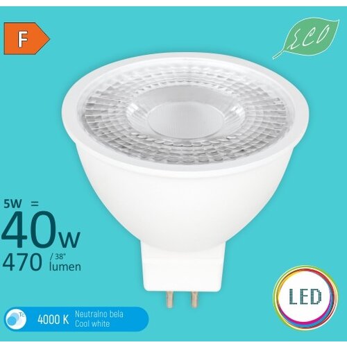 Mitea Lighting GU5.3 M2 5W 4000K MR16 eco led sijalica 240V 470lm 38° Cene