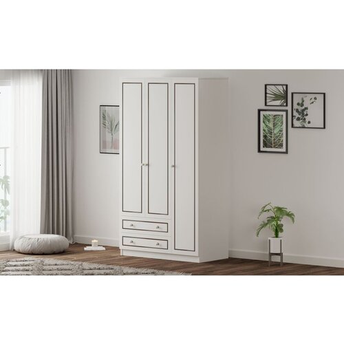 Hanah home Rb-093-01 matte white wardrobe Slike