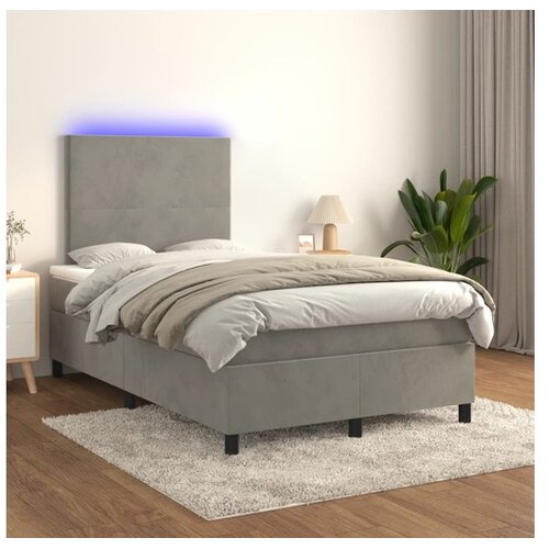  Box spring s madracem LED svjetlosivi 120x200 cm bar&scaron;un Cijene