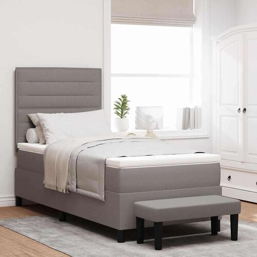Box spring krevet Sivo-smeđa 90 x 200 cm tkanina Cijene