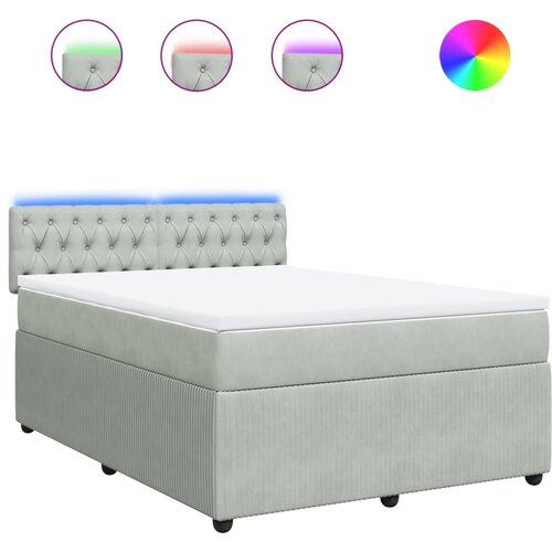 Maison Chic Box spring postelja - Vzmetna postelja z vzmetnico svetlo siva 140x200 cm žamet SL10794, (21904322) Cene