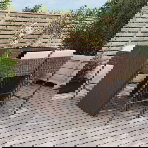 vidaXL 5-dijelni vrtni barski set od poliratana s jastucima smeđi Cijene