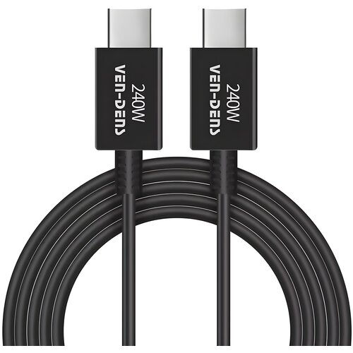 Ven-Dens Super brzi Type-C na Type-C podatkovni kabel - 1.8 m - 240W - Crna Slike