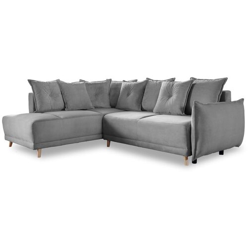 Miuform Siva sklopiva kutna garnitura od samta (s lijevim kutom) Lazy Lukka &amp;ndash; Slike