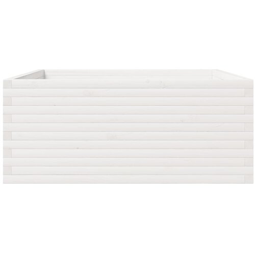  Vrtna sadilica bijela 110x110x49,5 cm od masivne borovine Slike