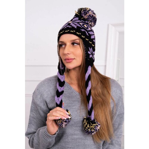 Kesi Cap with braids Fabia K272 black+purple Slike