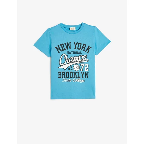 Koton New York Printed College T-Shirt Crew Neck Cotton