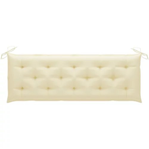 Jastuk za vrtnu klupu krem bijeli 150 x 50 x 7 cm od tkanine
