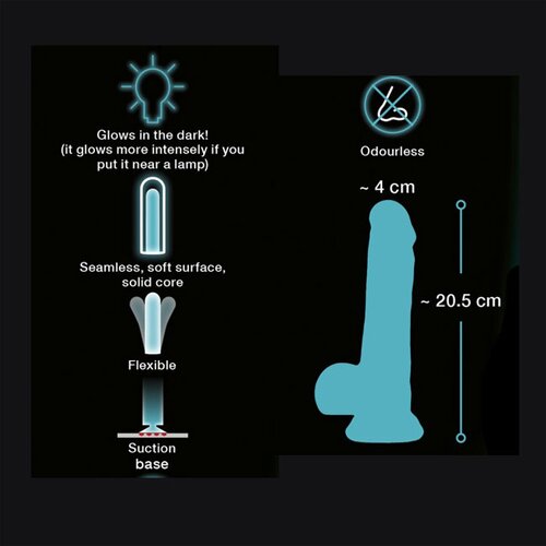 You2Toys Dildo ki se sveti v temi &amp;quot;Torquoise&amp;quot; (R533351) Slike