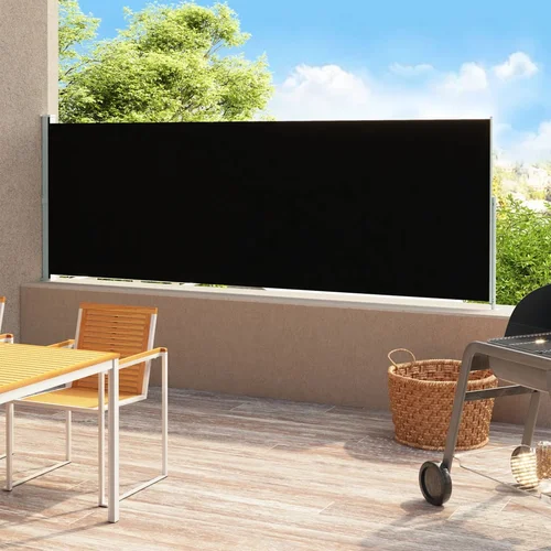 vidaXL Uvlačiva bočna tenda za terasu 220 x 500 cm crna