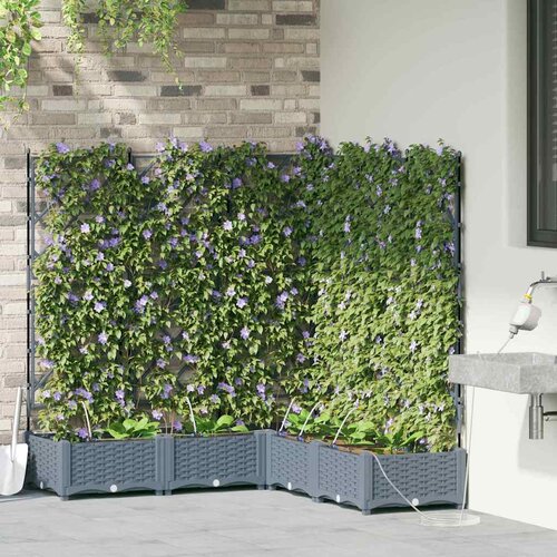  Vrtna saksija 5 pcs Svijetlo siva 120 x 120 x 126 cm Plastika Slike