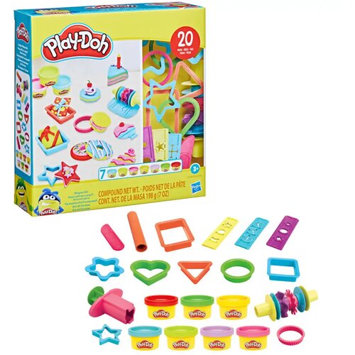 Hasbro Play-Doh: 20-delni komplet z motivom sladkarij s 7 lončki barvnega plastelina - Slike