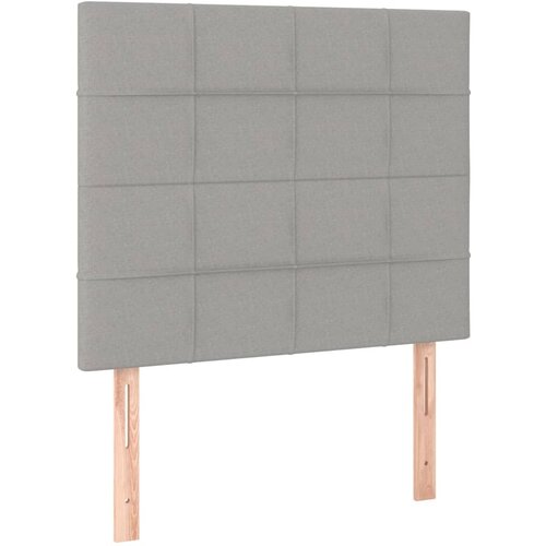 Maison Chic Posteljno vzglavje - Vzglavna omarica 2 kosa svetlo sivo 90x5x78/88 cm blago, (22077142) Slike
