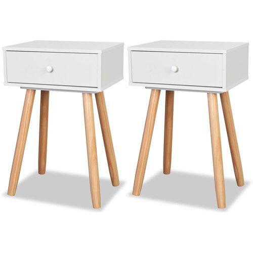Maison Chic 2 kose Nočne omarice - Nočne mize masivna borovina 40x30x61 cm bele barve, (21689216) Cene