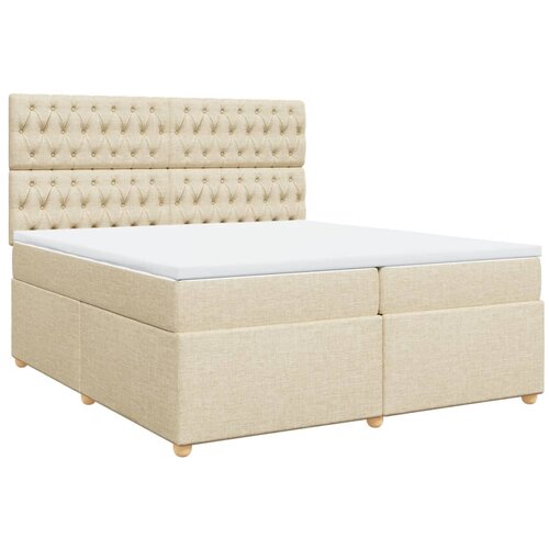 vidaXL Krevet s oprugama i madracem krem 200 x 200 cm od tkanine Cijene