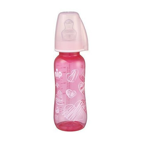 Nip pp flašica Trendy Girl 250ml sa silikonskom cuclom za mleko 0-6m ( A022346 ) Slike