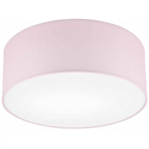 LAMKUR Svetlo rožnata stropna svetilka s tekstilnim senčnikom ø 35 cm Vivian –