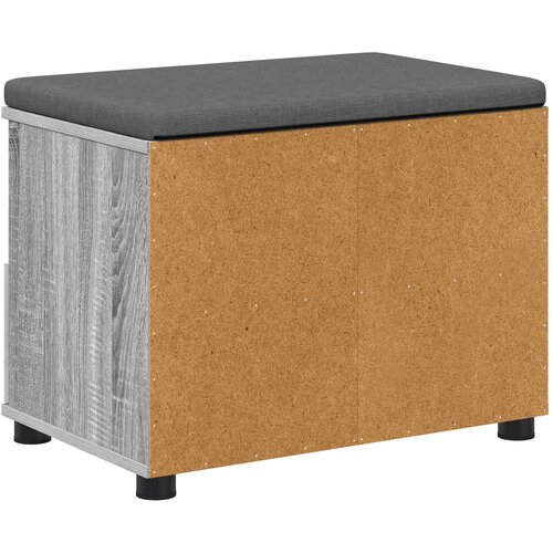  Klupa za hodnik s jastukom Sivi Sonoma 60 x 38 x 46 cm Slike