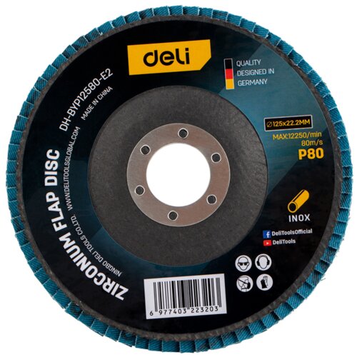 DELI ALATI Lamelarni brusni disk za inox/metal EDH-BYP12580-E2, 125 mm g80 Cene