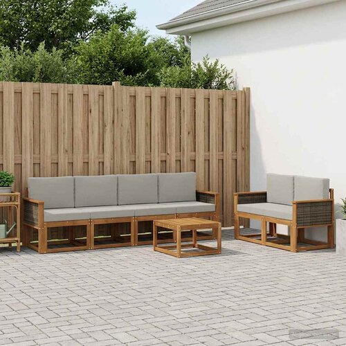  Set vanjskih sofa 6 kom. Prirodna i svjetlosiva Cijene