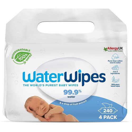 Water Wipes Baby Wipes 4 Pack dječje nježne vlažne maramice 4x60 kom Slike