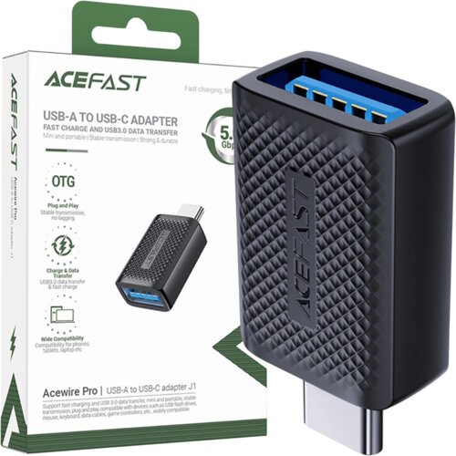 Acefast ADAPTER USB-A 3.0 V USB-C 3.0 5GB/S ČRN PRETVORNIK, (22007341) Cene