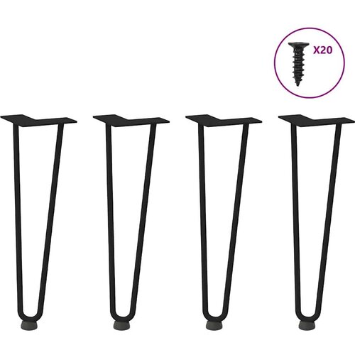 vidaXL ukosnice noge za stol 4 kom crne 42 cm čvrstog čelik Cijene