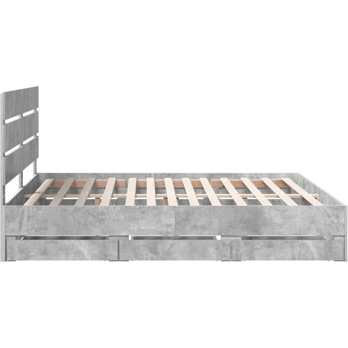  Krevetna konstrukcija s ladicama Betonski sivi 200 x 200 cm Siva 206 x 203 x 100 cm Slike