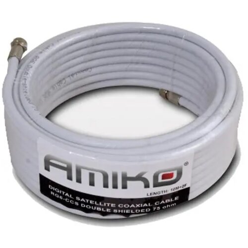 Amiko Koaksijalni kabl RG6_90dB RG-6 CCS 90dB 10 met. sa konektorima Slike