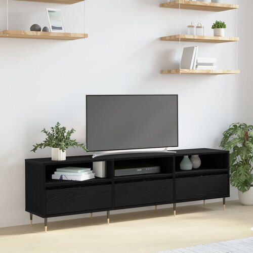 VidaXL TV omarica Črni hrast Inženirski les Standard Moderen TV regal Slike