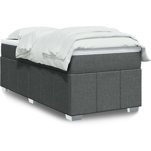 vidaXL Box spring postelja z vzmetnico temno siva 80x200 cm blago Cene