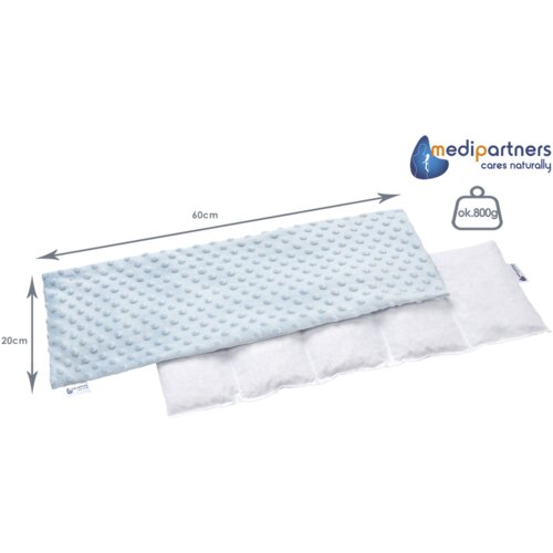Medi Partners Thermophor with cherry seeds large 20x60 – 5 chambers Minky – Light blue Cene