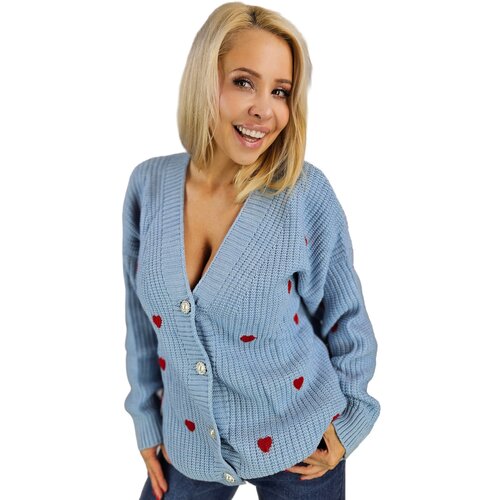 Pri Warm and cozy women's sweater with hearts for autumn SUMMER Cijene