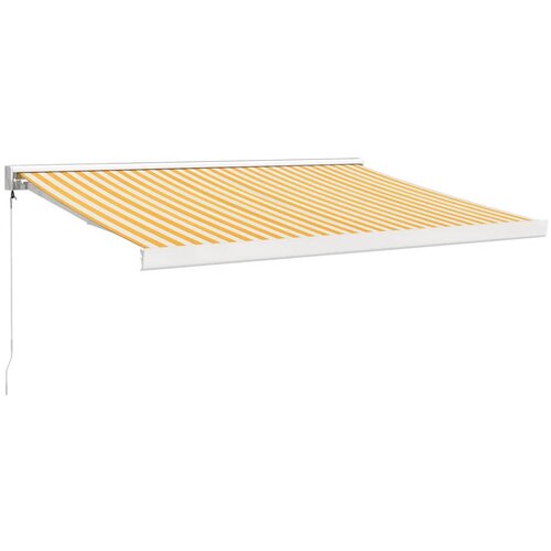 VidaXL Zložljiva tenda rumena in bela 3x2,5 m blago in aluminij, (20966268) Slike