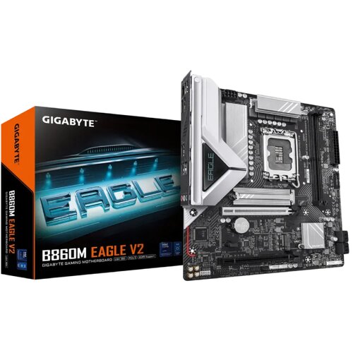  B860M EAGLE V2 Motherboard - Intel Core Ultra Series CPUs, 6+1+2 Phases VRM, up to 9066MHz DDR5, 1xPCIe 5.0 + 1xPCIe 4.0 M.2, 2.5GbE LAN, USB 3.2 Gen 1 Slike