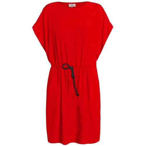 Deha crepe drawstring dress, ženska haljina, crvena D63643 Slike