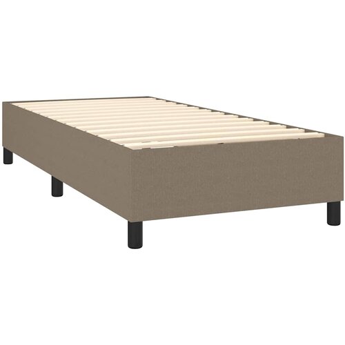  Krevet s oprugama i madracem smeđesivi 80x200 cm od tkanine Slike