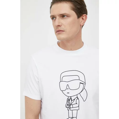 Karl Lagerfeld Majica kratkih rukava za muškarce, boja: bijela, s tiskom
